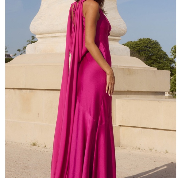 GABRIELLA COWL MAXI DRESS - FUCHSIA - Picture 4 of 6